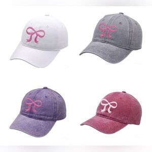 Embroidered Bow Hats-Pick Your Color